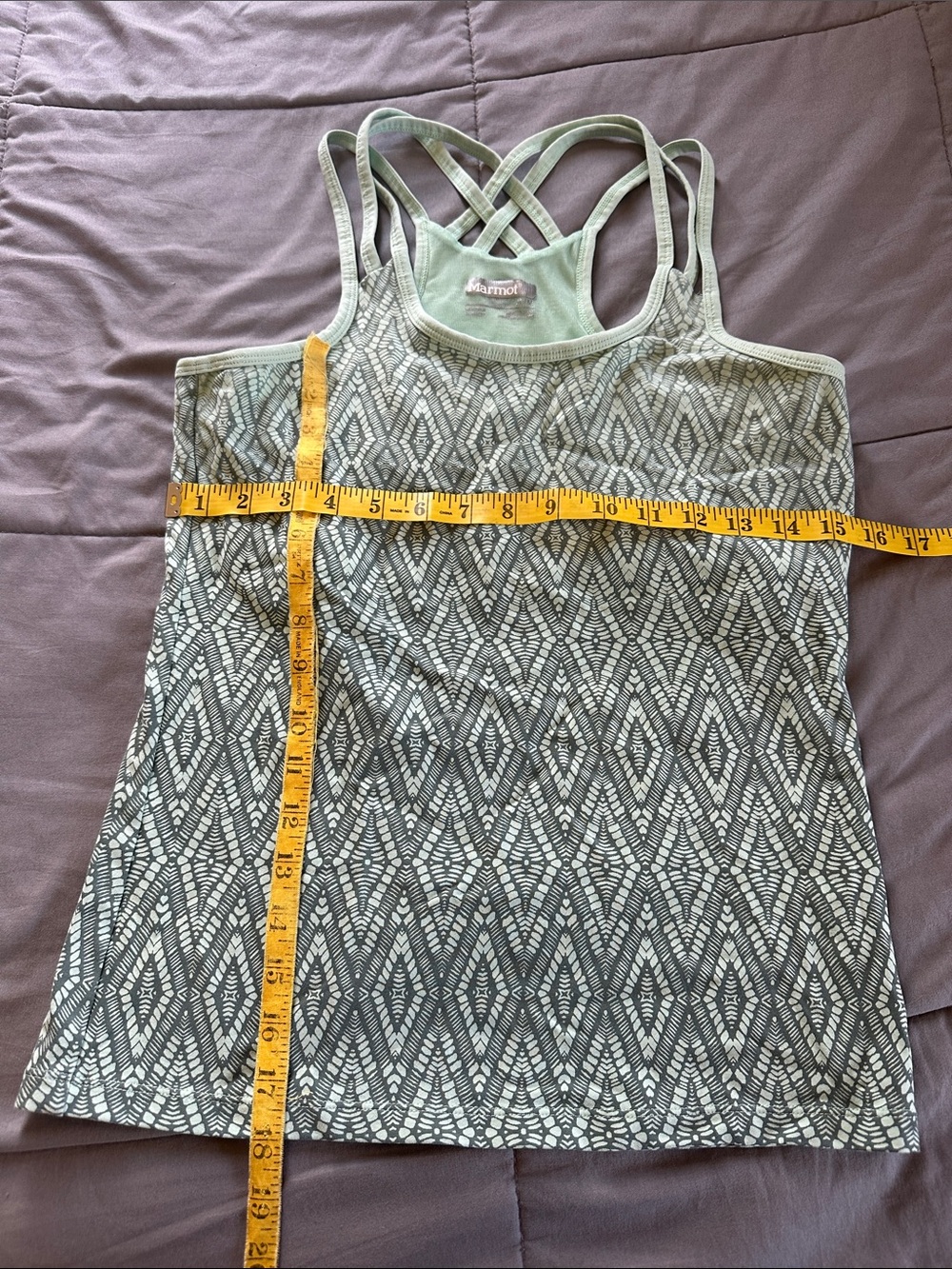 Marmot Mint Green Geometric Strappy Tank - Picture 5 of 6